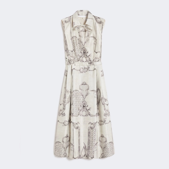 MaxMara Printed Mikado shirt dress - Ivory - Picture 6 of 14